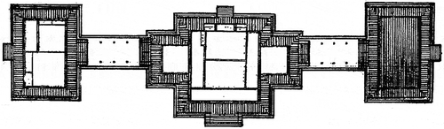 Figure 1. Plans of the Ho-o-den, Jackson Park, Chicago, 1893, and Wright’s imperial hotel, Hibiya, Tokyo, 1922.