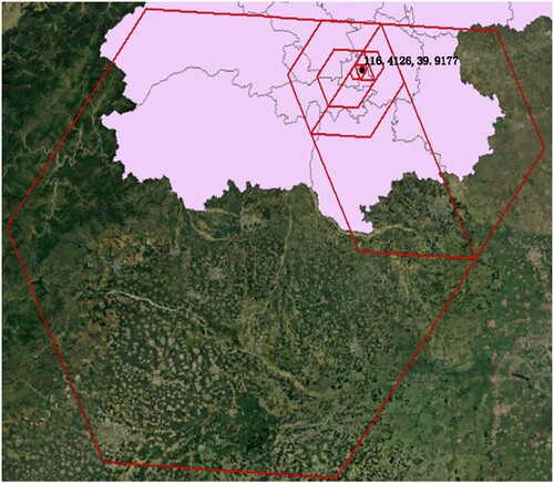 Figure 19. Result of transformation from codes to geographic coordinates from resolutions 5–12