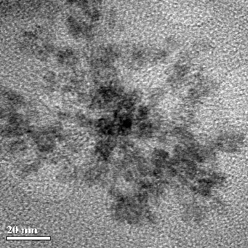 Figure 6. HRTEM image of CdS nanoparticles. Note: Scale bar = 20 nm.