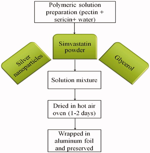 Figure 2. Preparation of silver nanoparticles containing simvastatin loaded films.