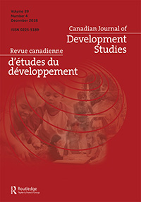 Cover image for Canadian Journal of Development Studies / Revue canadienne d'études du développement, Volume 39, Issue 4, 2018