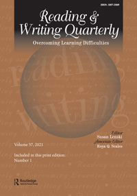 Cover image for Reading & Writing Quarterly, Volume 37, Issue 1, 2021