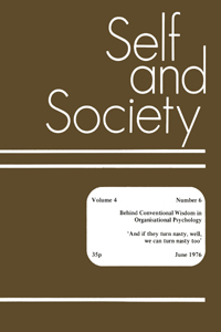 Cover image for Self & Society, Volume 4, Issue 6, 1976