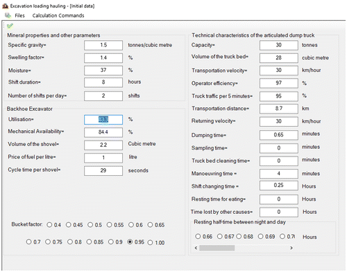 Figure 3. Shows the initial data on the input interface.