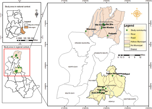 Figure 1. Map of Ho and Hohoe Municipalities.