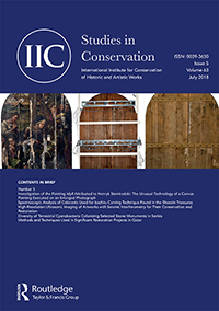 Cover image for Studies in Conservation, Volume 63, Issue 5, 2018