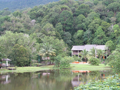 Figure 5. Orang Ulu house and the Santubong mountain and rainforest. Source: author.