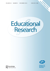 Cover image for Educational Research, Volume 58, Issue 4, 2016