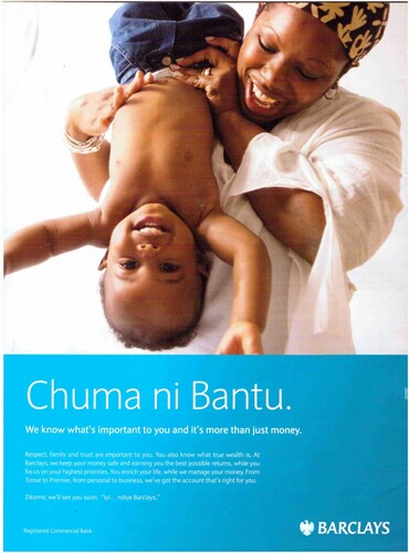 Figure 9. Barclays Chuma ni Bantu print advert (English/Nyanja, The Record, April 2011).