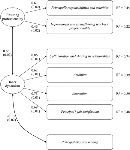 Figure 2. The first-order factors interpreted according to Schein’s cultural model.