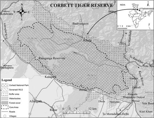 Figure 1. Corbett Tiger Reserve. Created by: Ecoinformatics Lab, Ashoka Trust for Research in Ecology & the Environment (ATREE).