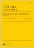 Cover image for Journal of Natural History, Volume 42, Issue 31-32, 2008