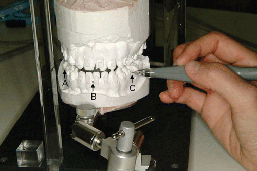 Figure 10. Digitizing the reference points prior to real-time simulation.