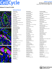 Cover image for Cell Cycle, Volume 15, Issue 19, 2016