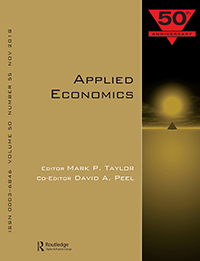 Cover image for Applied Economics, Volume 50, Issue 55, 2018