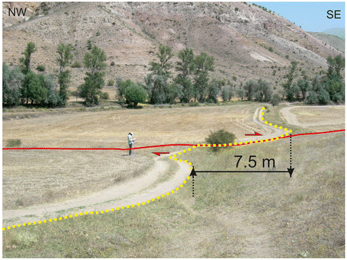 Figure 7. Right lateral offset of the road at the southeast of Çelbaba hill (40°12′59.8013′′N, 38°02′36.3942′′E).