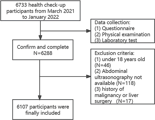 Figure 1 Flowchart of participants excluded and included in this study.