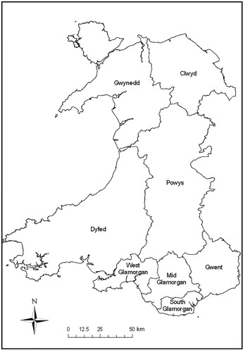 Figure 1. Eight county councils post the Local Government Act 1972.