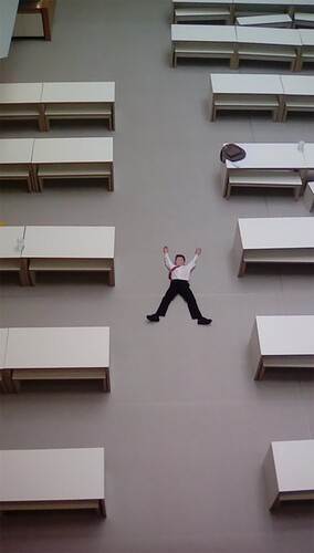 Image 1. Student in the atrium.