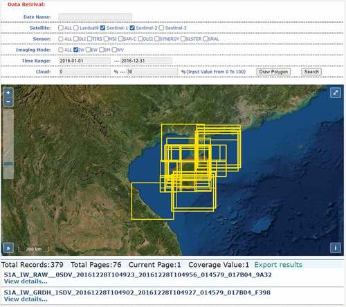 Figure 6. Data retrieval results of Hainan Province.