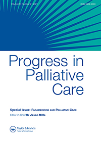 Cover image for Progress in Palliative Care, Volume 29, Issue 2, 2021