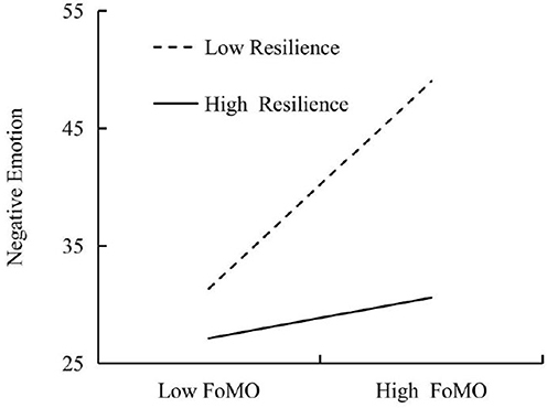 Figure 3 The moderating effect of resilience.