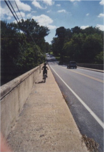 Figure 5.  Riding bikes beside the road.