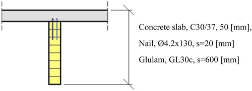 Figure 2. Cross-section of the analysed TCC floor system.