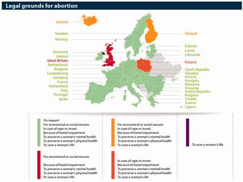 Figure 2. Legal grounds for abortion in Europe. Source: www.abort-report.eu.