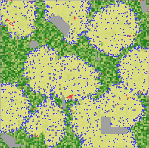 Figure 3. Still from a run of the model developed during the evaluation sessions.