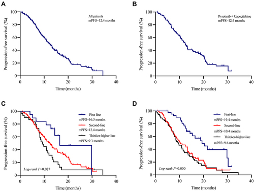 Figure 1 Kaplan–Meier curves of PFS for patients.