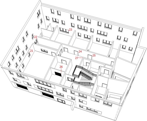 Figure 8. Field sketch of the measured control points inside the building.