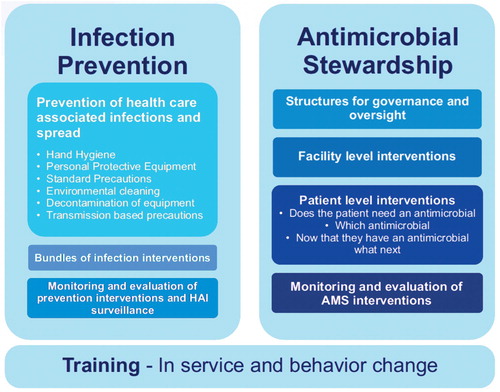 Figure 1: Framework for the prevention and containment of antimicrobial resistance in South African hospitals. Source: National Department of Health, South Africa: 2018.Citation5