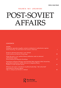 Cover image for Post-Soviet Affairs, Volume 36, Issue 1, 2020