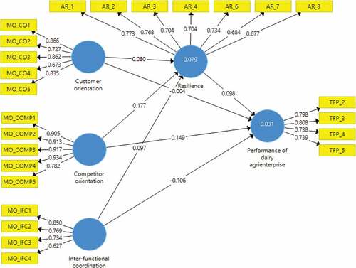 Figure 2. Coefficient of structural model