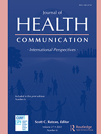 Cover image for Journal of Health Communication, Volume 27, Issue 6, 2022