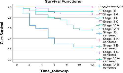 Figure 2 Kaplan-Meier survival curve according to FIGO staging.