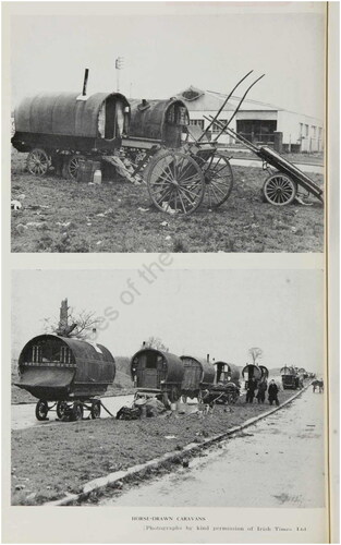 Figure 7. Horse-drawn caravans from the Report of the Commission on Itinerancy, 1963, Commission on Itinerancy. Copyright Houses of the Oireachtas.