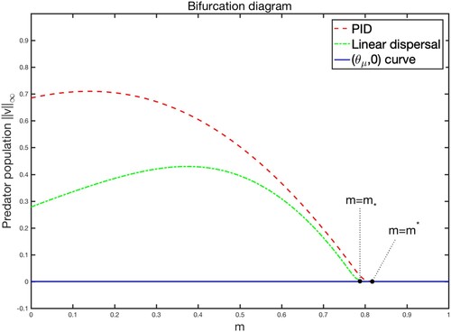 Figure 5. Bifurcation diagram with parameter m.
