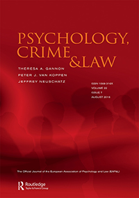 Cover image for Psychology, Crime & Law, Volume 22, Issue 7, 2016