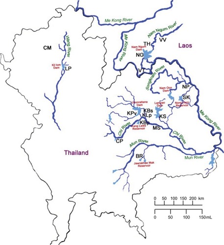 Figure 2 A map of river wetlands showing the geographical distribution of cryptic species of Bithynia snails.