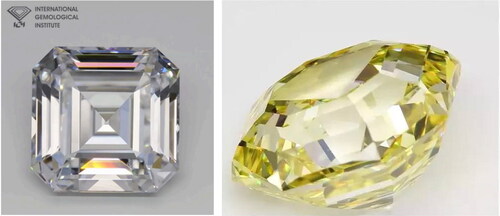 Figure 3. More than 10 ct white and yellow HPHT diamond jewelry by NDT company [Citation17].