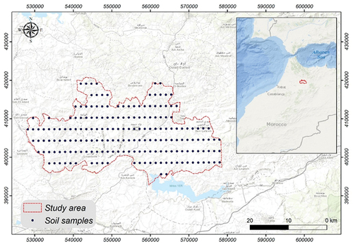 Figure 1. The geographical location of the study area and soil samples.