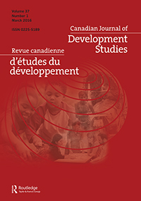Cover image for Canadian Journal of Development Studies / Revue canadienne d'études du développement, Volume 37, Issue 1, 2016