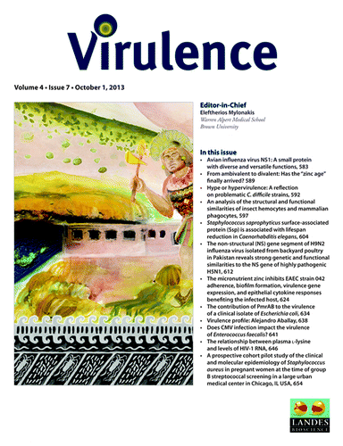 Figure 2. Cover of Virulence Volume 4, Issue 7 (October 1, 2013).