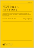 Cover image for Journal of Natural History, Volume 43, Issue 35-36, 2009