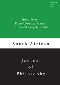 Cover image for South African Journal of Philosophy, Volume 38, Issue 2, 2019