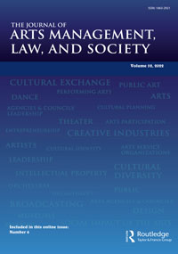 Cover image for The Journal of Arts Management, Law, and Society, Volume 52, Issue 6, 2022