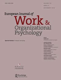 Cover image for European Journal of Work and Organizational Psychology, Volume 24, Issue 6, 2015