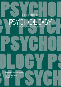Cover image for The Journal of Psychology, Volume 153, Issue 4, 2019